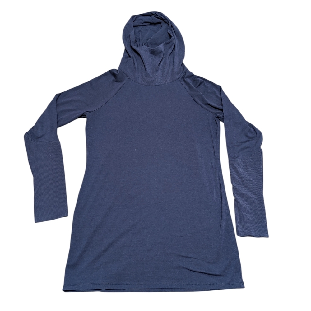 Athleta Navy Hooded Long Sleeve Tunic